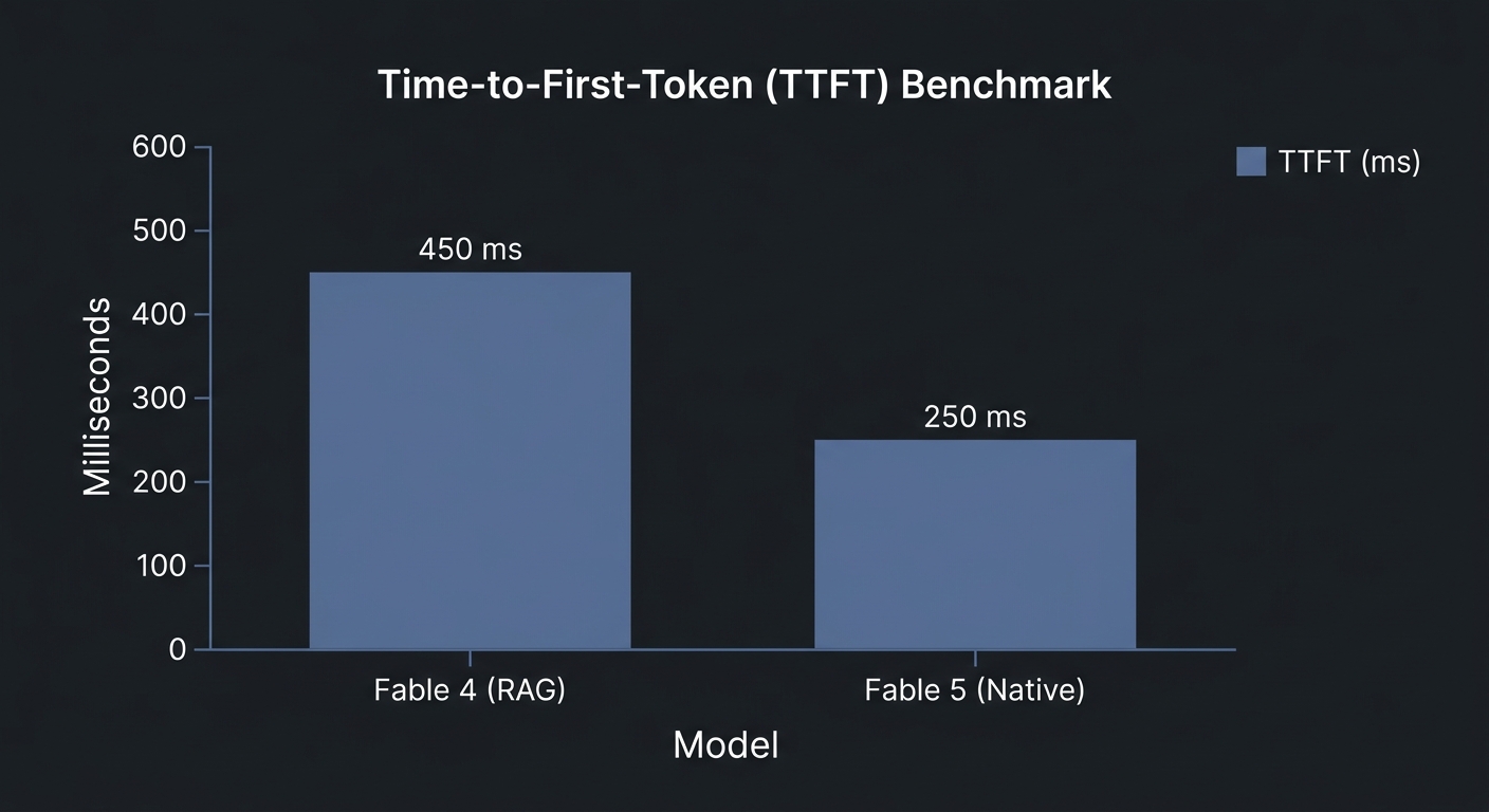 A technical bar chart visualizing Time-to-First-Token (TTFT) performance. The Y-axis is labeled 'Mil